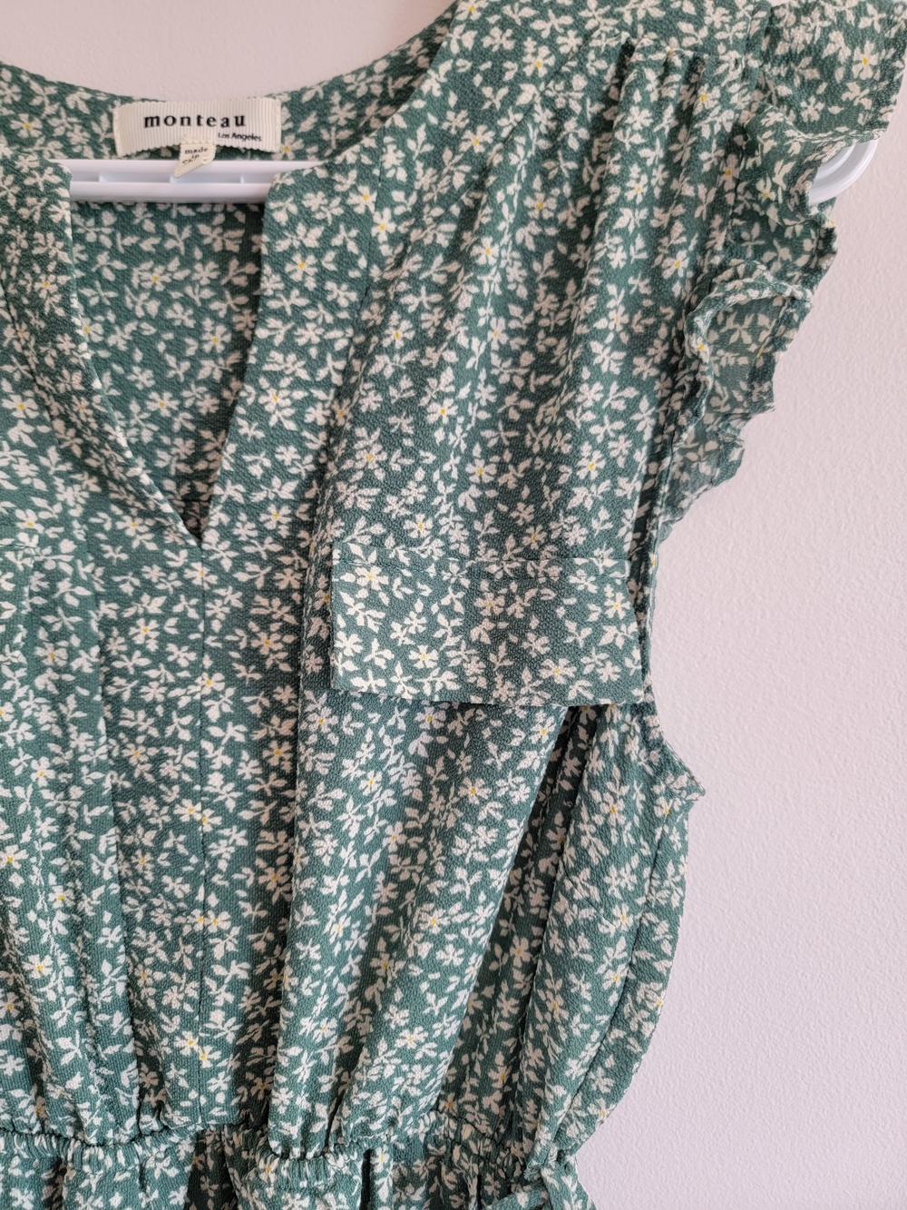 Monteau Green Floral Tie-Waist Midi Dress - Picture 5 of 5